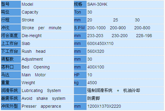 30吨龙门高速冲床