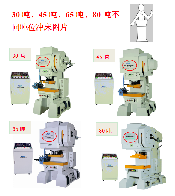 不同吨位的冲床